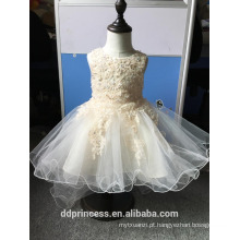 Vestidos de festa de anos de crianças de 2017 handmade frisado